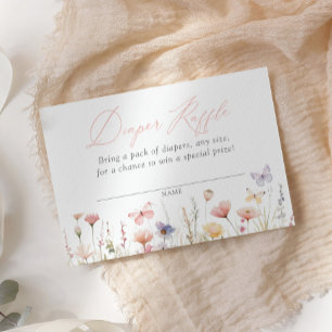Butterfly Baby Shower Diaper Raffle Ticket Enclosure Card