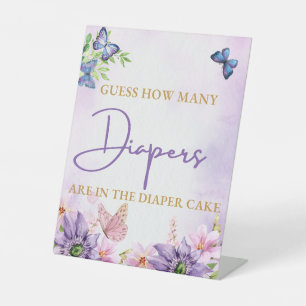 Butterfly Baby Shower Game Pedestal Sign
