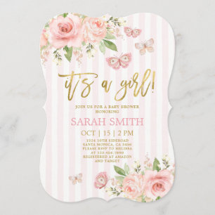 Butterfly Baby Shower girl Invitation