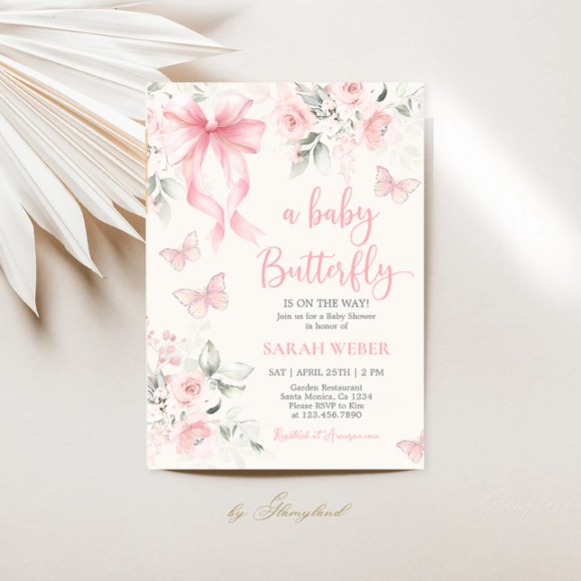 Butterfly Baby Shower Girl Invitation (Creator Uploaded)