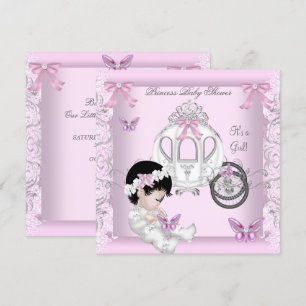 Butterfly Baby Shower Girl Princess Carriage Invitation