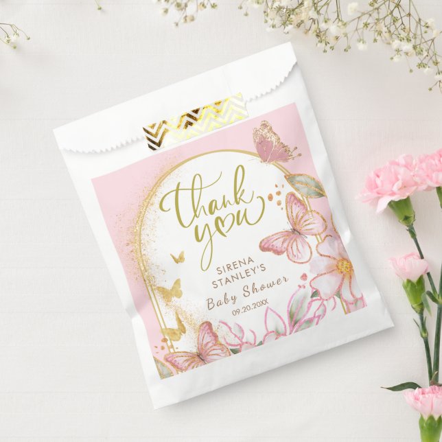 Butterfly Baby Shower Girl Thank You Favour Bags (Sealed)