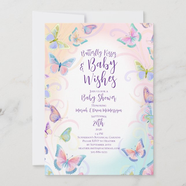 Butterfly Baby Shower Invitation (Front)