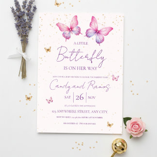 Butterfly Baby Shower Invitation
