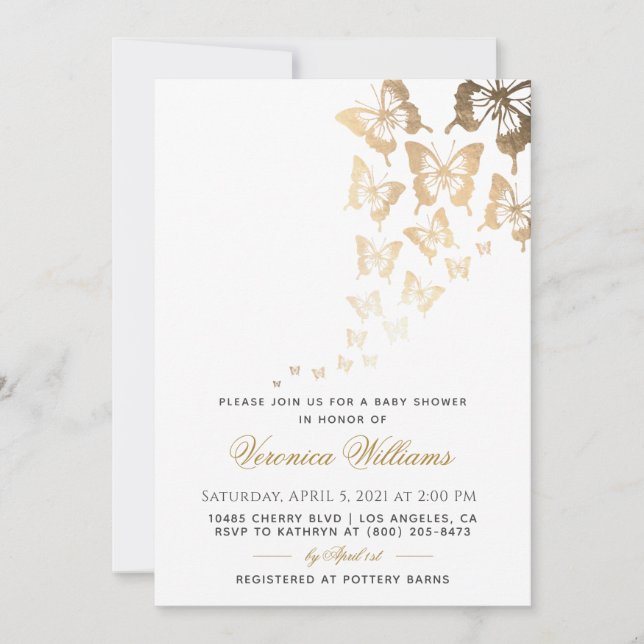 Butterfly Baby Shower Invitation (Front)