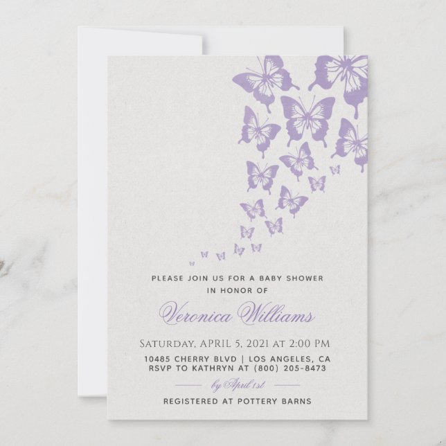 Butterfly Baby Shower Invitation (Front)