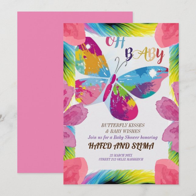 Butterfly Baby Shower Invitation, Butterfly Baby S Invitation (Front/Back)