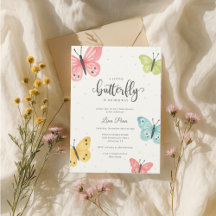 Butterfly Baby Shower Invitation for Girl