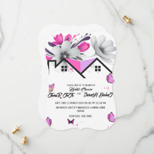 Butterfly Baby Shower Invitation, Pink Purple Butt Save The Date