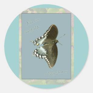 Butterfly Baby Shower Invitation Stickers