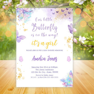 Butterfly Baby Shower It's a Girl  Invitation