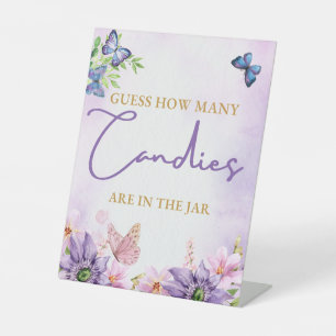 Butterfly Baby Shower It's A Girl Pedestal Sign