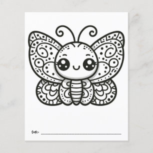 Butterfly Baby Shower Kids Activity Colouring Page