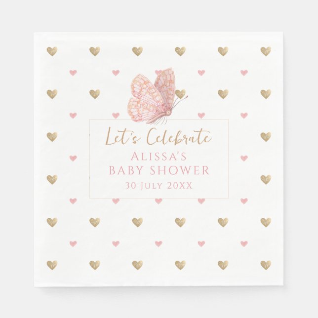 Butterfly Baby Shower Napkin (Front)