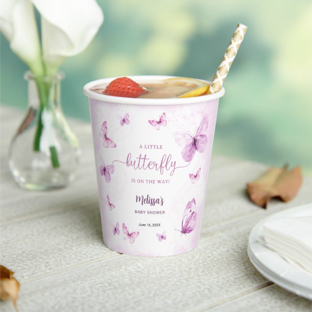 Butterfly Baby Shower Paper Cups (Insitu)