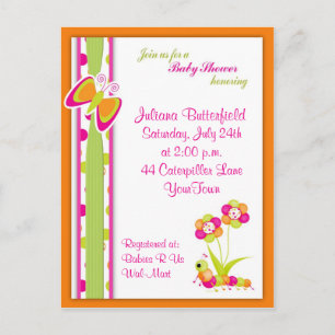 Butterfly & Baby Shower Postcard Invitation