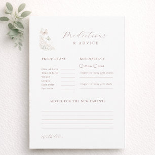 Butterfly Baby Shower Predictions Advice and Card
