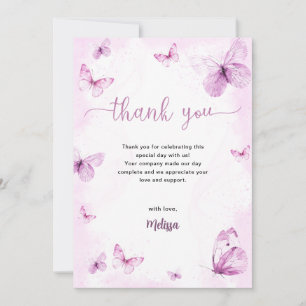 Butterfly Baby Shower Thank You Card