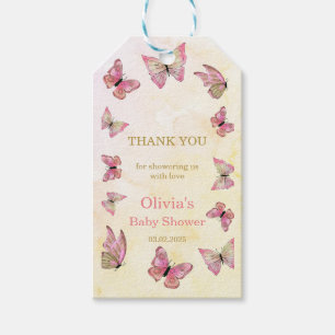 Butterfly Baby Shower Thank You Gift Tags