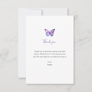 Butterfly Baby Shower Thank you Minimalist Simple Card