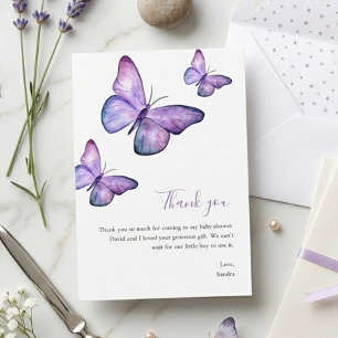 Butterfly Baby Shower Thank you Minimalist Simple Card