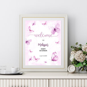 Butterfly Baby Shower Welcome Poster