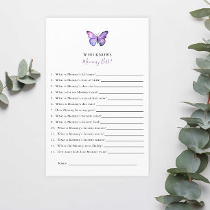 Butterfly Baby Shower Who Knows Mummy Best Game