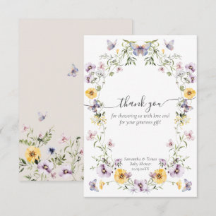 Butterfly Baby Shower Wildflower  Thank You Card