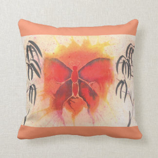 Butterfly & Bamboo Throw Pillow