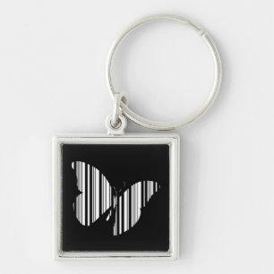 BUTTERFLY BAR CODE Butterflies Pattern Design Key Ring