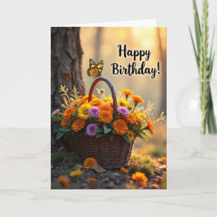 Butterfly Basket Birthday Card