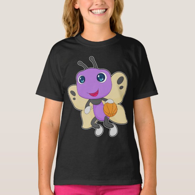 Butterfly Basketball player Basketball T-Shirt (Front)