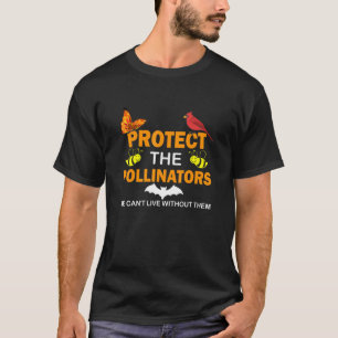 Butterfly Bat Bees Moth Protect The Pollinators T-Shirt
