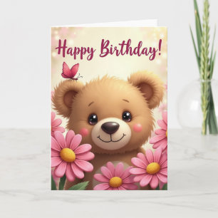 Butterfly Bear Birthday Card