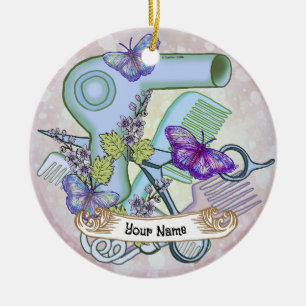 Butterfly Beautician  Ceramic Ornament