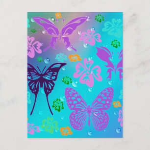 Butterfly Beautiful Aloha Hawaiian Blossom Wedding Postcard