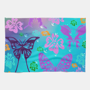 Butterfly Beautiful Aloha Hawaiian Blossom Wedding Tea Towel