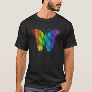 Butterfly Beautiful Insect Bug Art Mosaic Rainbow T-Shirt