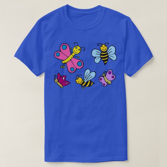 Butterfly Bees Carton T-Shirt (Design Front)