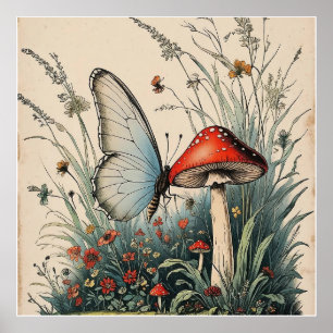 Butterfly Beneath the Bloom Poster