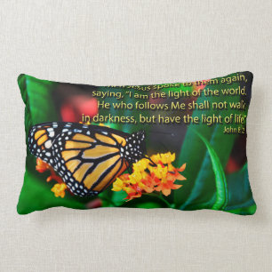 Butterfly Bible Quotes Inspirational Sayings Lumbar Cushion