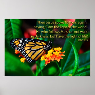 Butterfly Bible Quotes Inspirational Sayings Poster