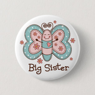 Butterfly Big Sister 6 Cm Round Badge