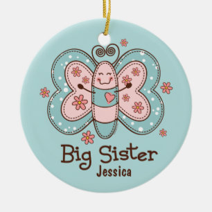 Butterfly Big Sister Personalised Ornament
