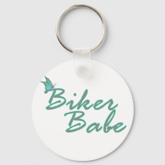 Butterfly Biker Babe Keychain