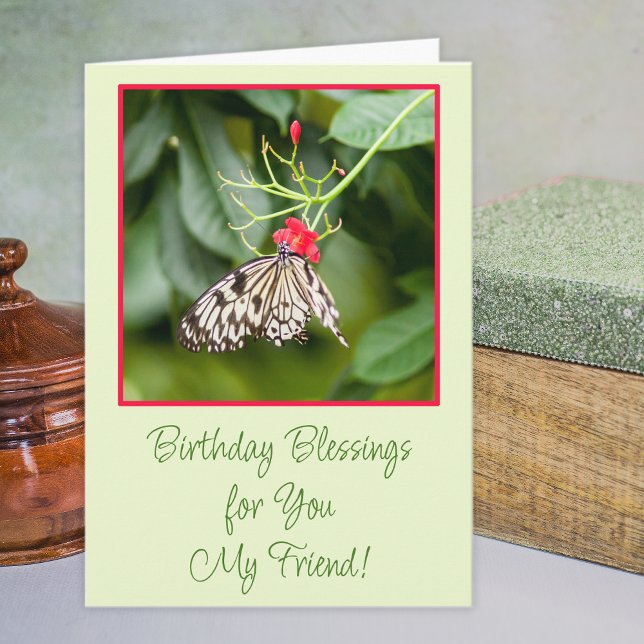 Butterfly Birthday Blessings Card (Birthday Blessings greeting card.)