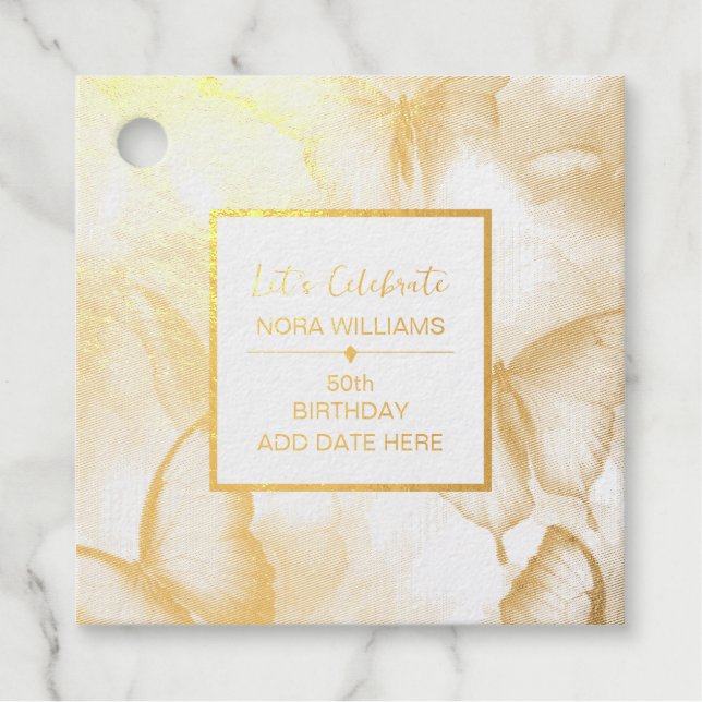 Butterfly Birthday Favour Tags (Front)