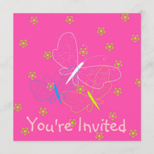 Butterfly Birthday Girl Invitation