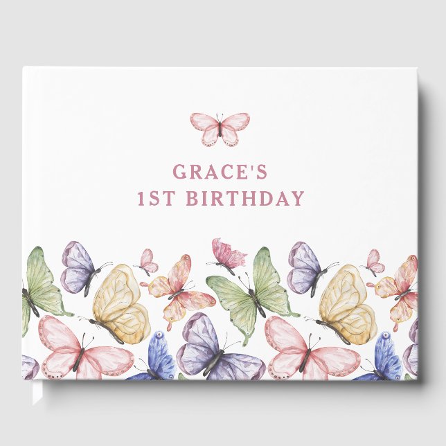 Butterfly Birthday Guest Book (Front)