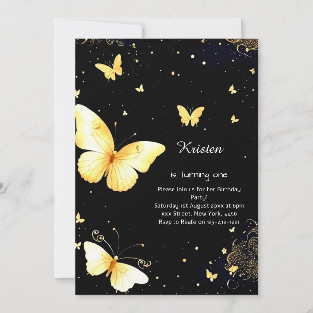 Butterfly Birthday Invitation (Front)
